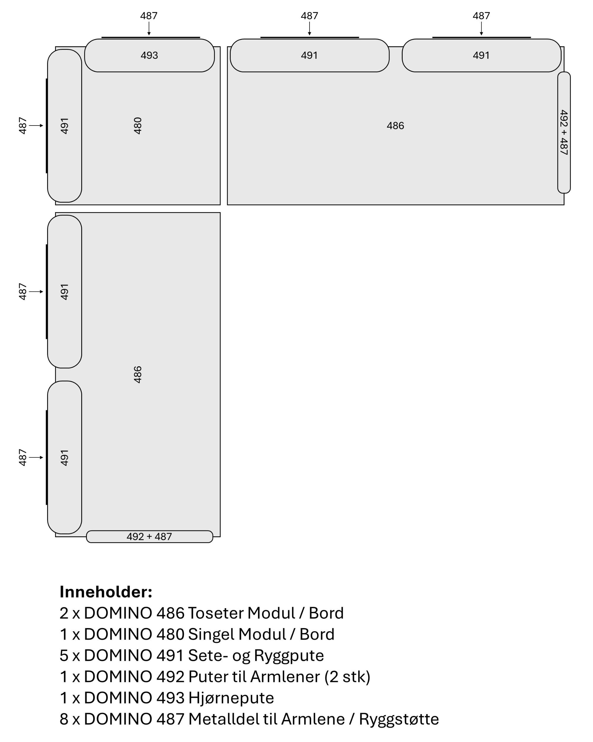 DOMINO Hjørnesofa (ferdig kombinasjon) fra FIAM