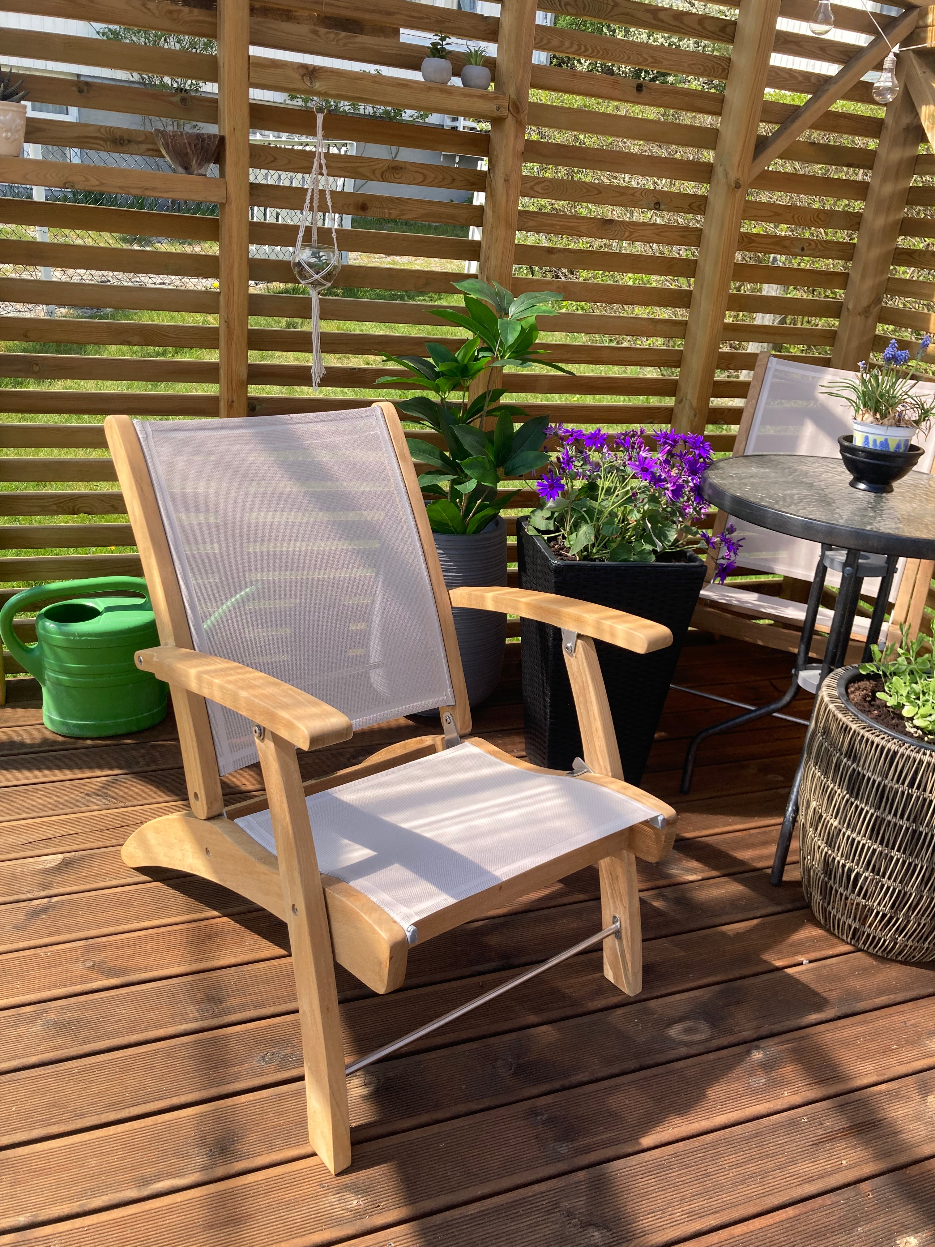 Westport Teak Sommerville Stol Beige (sammenleggbar)