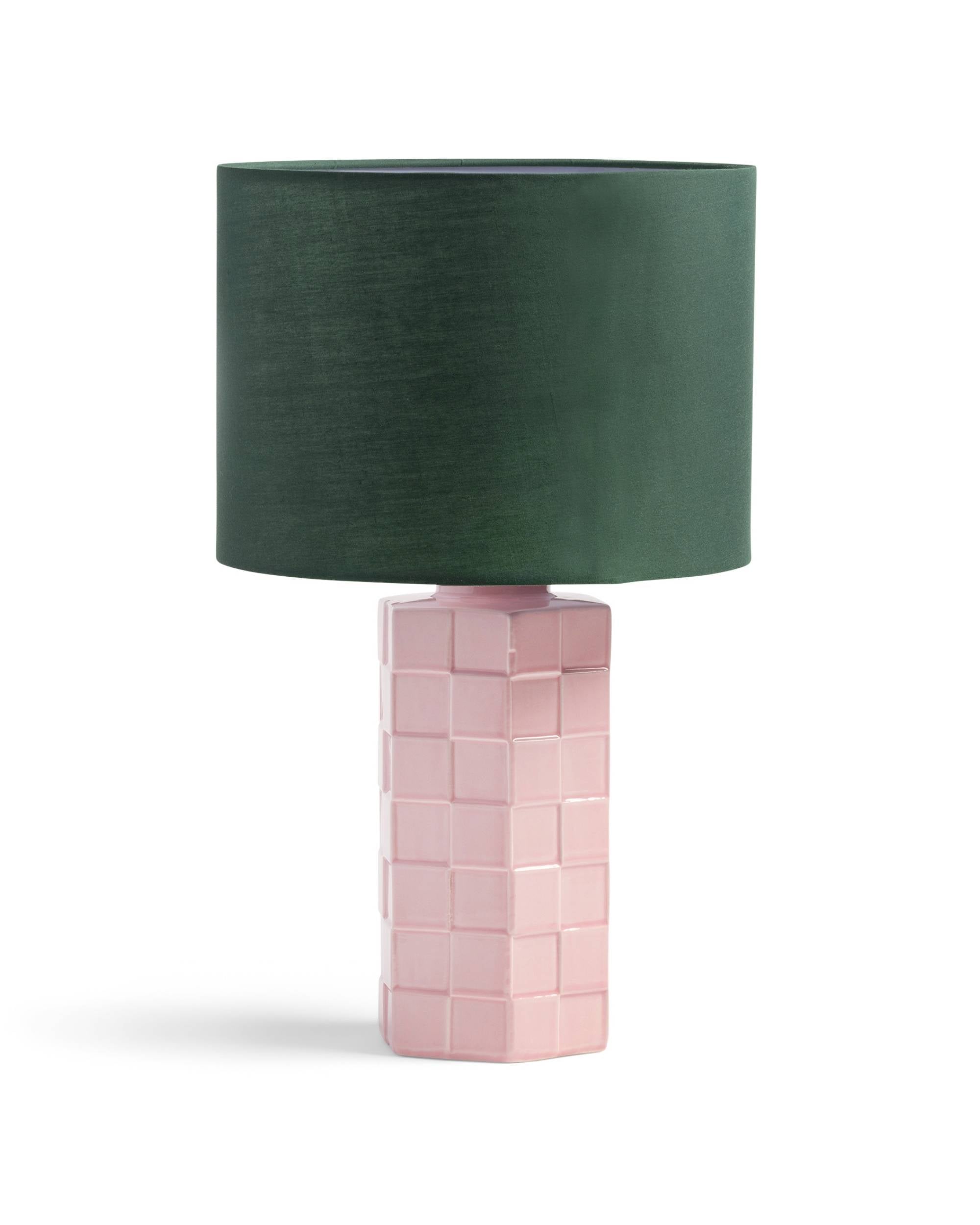 Lampe, rosa og grønn (Ø25cm)