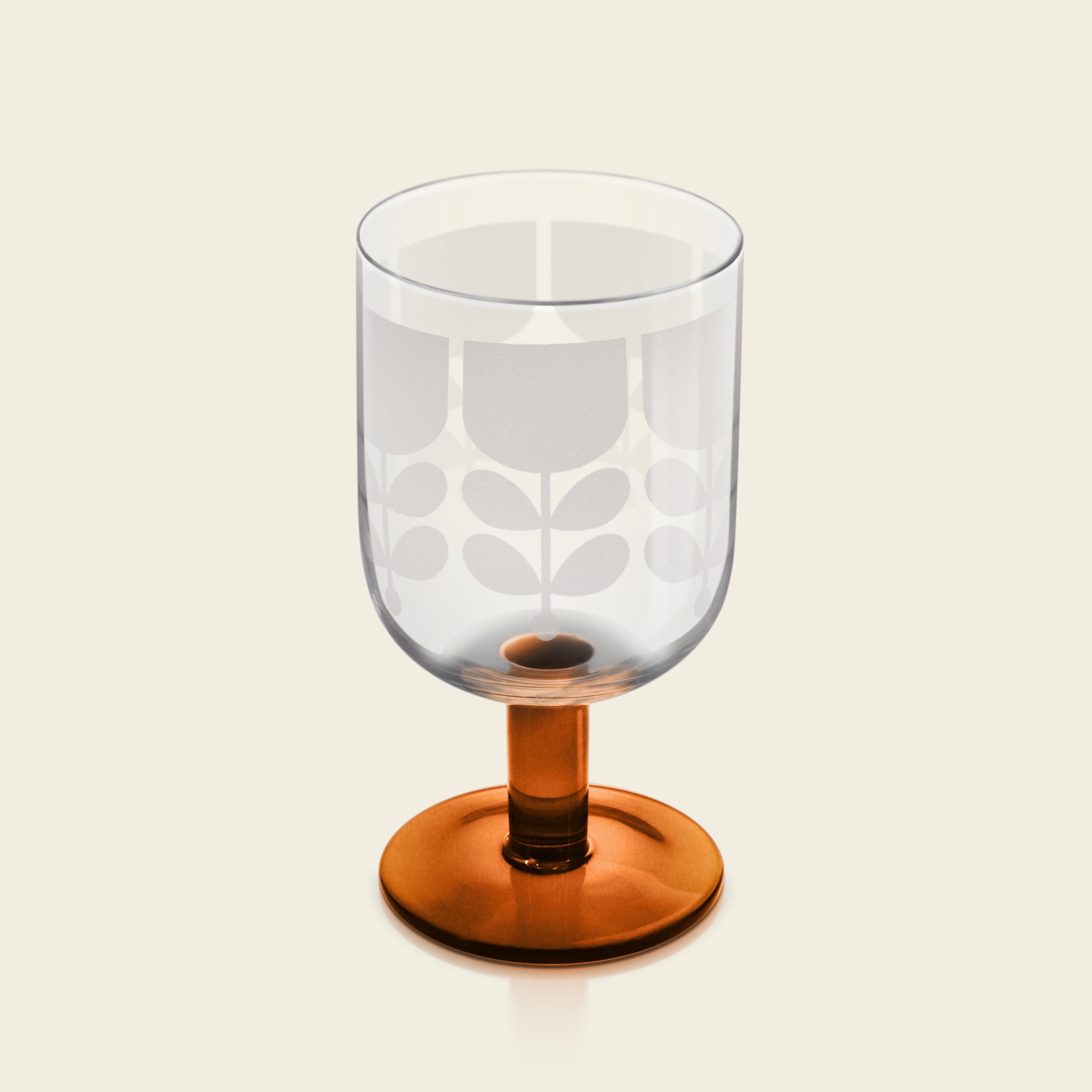 Orangefarget vinglass fra Orla Kiely